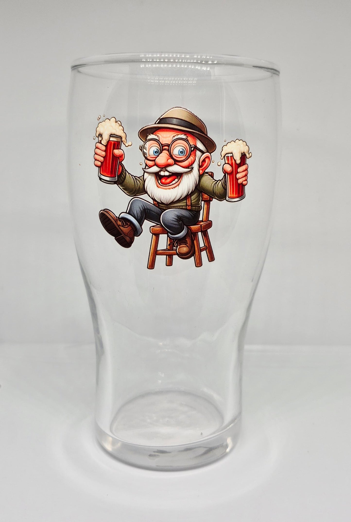 Verre à bière Papi avec 2 bières