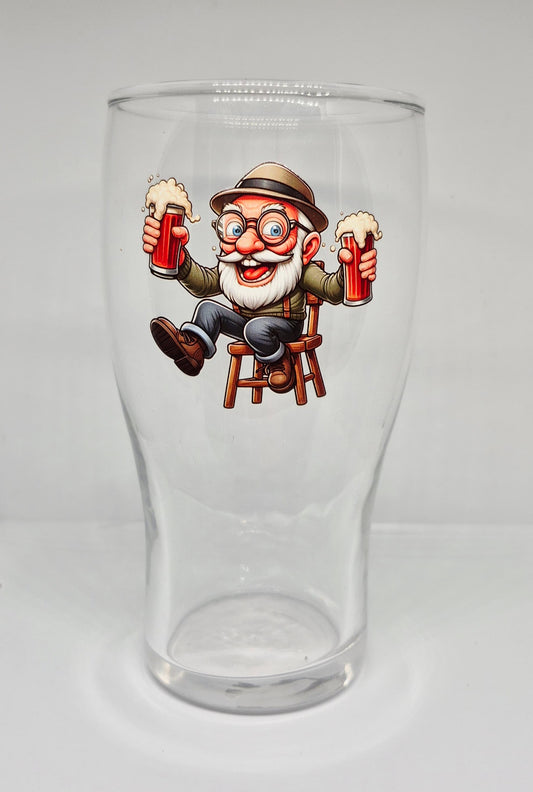 Verre à bière Papi avec 2 bières