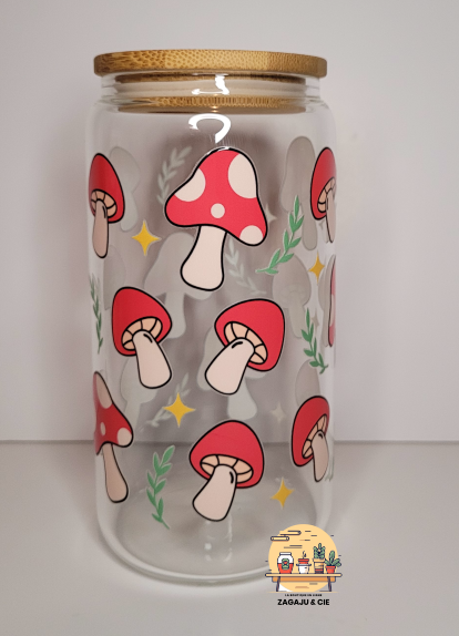 Verre 16 oz Champignon rouge et blanc 2e à 50%