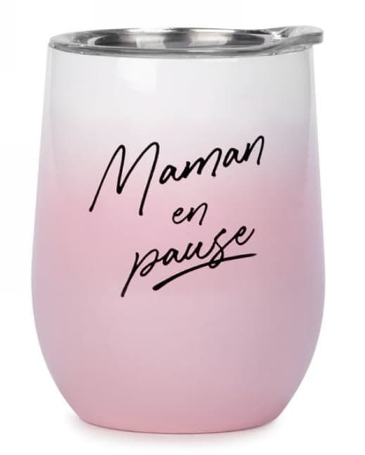 Gobelet de vin isolé "Maman en pause"