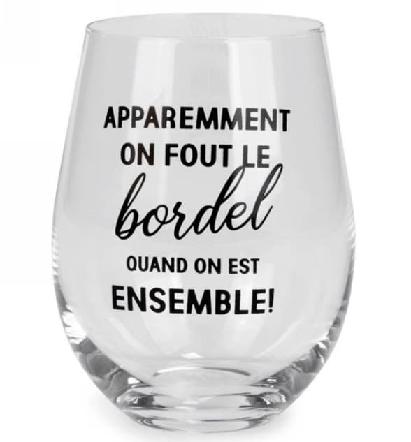 Verre à vin " Fout le trouble"