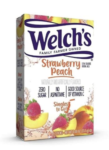 Welch's Single On the Go Sans Sucre Fraise Pêche