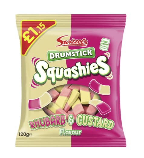 Swizzels Squashies Rhubarbe et crème anglaise