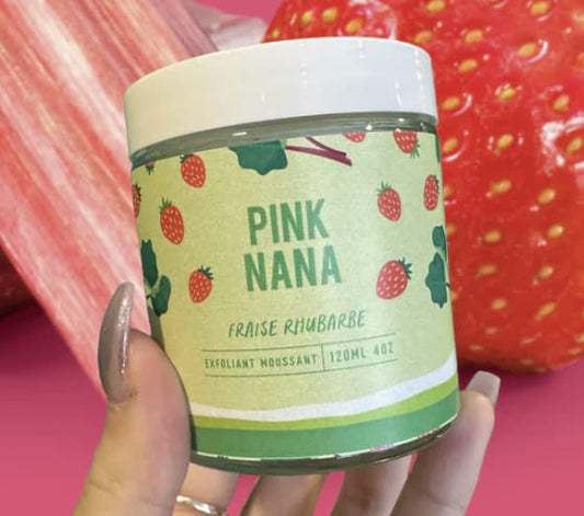 Pink Nana - Exfoliant Moussant Fraises Rhubarbe