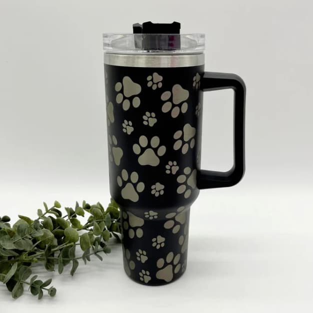 Tumbler 40 oz Pattes de chien Noir