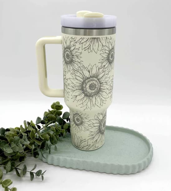 Tumbler 40 oz Tournesol et fleurs