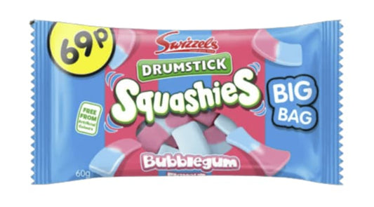 Swizzels Squashies Bubble Gum Format de poche 60g