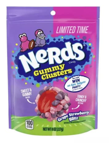 **BIENTÔT EN STOCK**Nerds Gummy Clusters Football Raisin et fraise