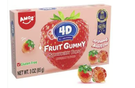 Amos 4D Fruit Gummy - Fraise 85g