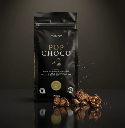 François Lambert - Popcorn au chocolat - Maïs soufflé à l'érable enrobé de chocolat