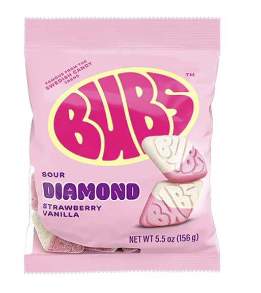 Bubs Sour Diamond Strawberry Vanilla