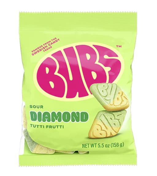 Bubs Sour Diamond Tutti Frutti Vegan