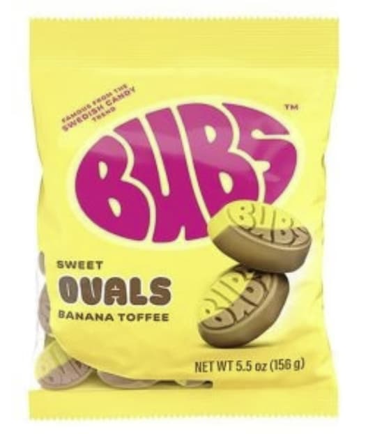 Bubs Sweet Ovals Banana Toffee Vegan
