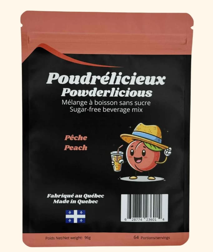POUDRÉLICIEUX - Pêche - Mélange à boisson sans sucre