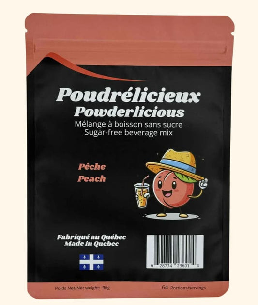 POUDRÉLICIEUX - Pêche - Mélange à boisson sans sucre