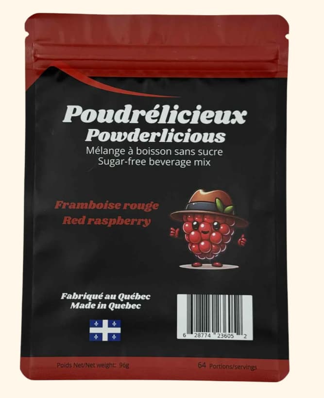 POUDRÉLICIEUX - Framboise rouge - Mélange à boisson sans sucre