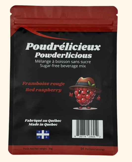 POUDRÉLICIEUX - Framboise rouge - Mélange à boisson sans sucre