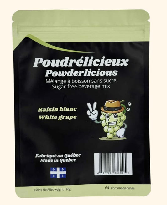 POUDRÉLICIEUX - Raisin Blanc - Mélange à boisson sans sucre