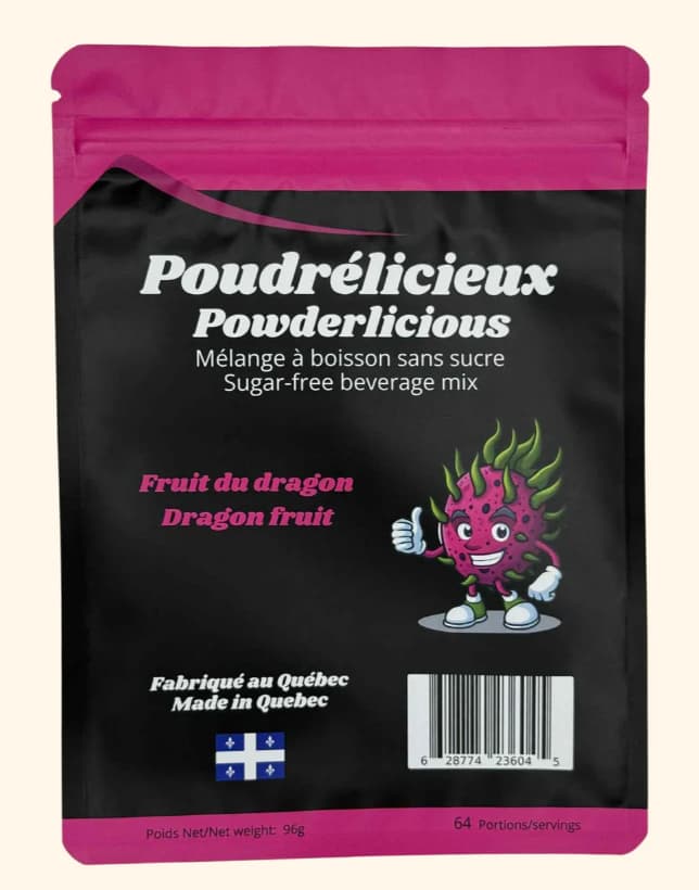 POUDRÉLICIEUX - Fruit du Dragon - Mélange à boisson sans sucre