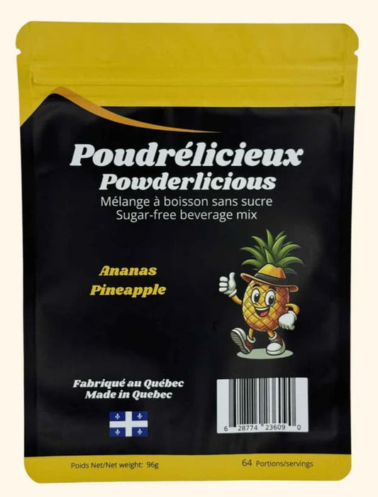 POUDRÉLICIEUX - Ananas - Mélange à boisson sans sucre