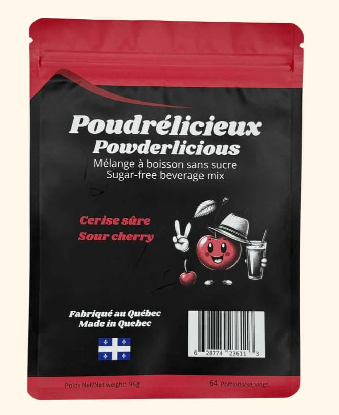 POUDRÉLICIEUX - Cerise sûre - Mélange à boisson sans sucre