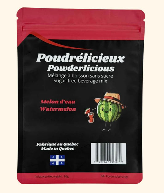 POUDRÉLICIEUX - Melon d'eau - Mélange à boisson sans sucre