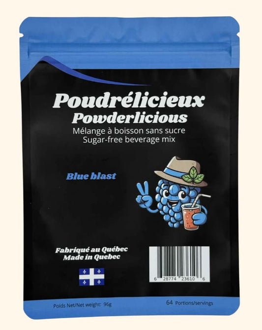POUDRÉLICIEUX - Blue Blast - Mélange à boisson sans sucre