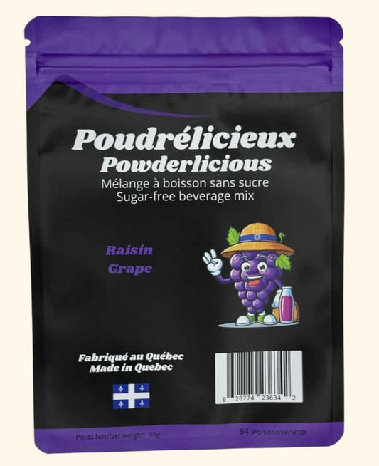 POUDRÉLICIEUX - Raisin - Mélange à boisson sans sucre
