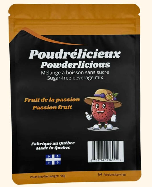 POUDRÉLICIEUX - Fruit de la passion - Mélange à boisson sans sucre