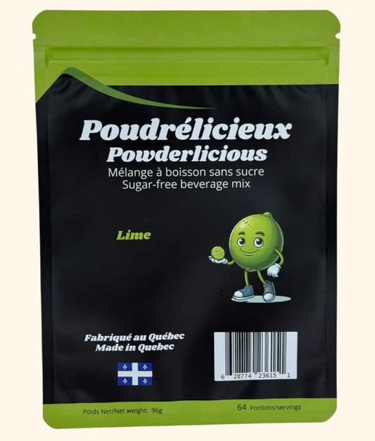 POUDRÉLICIEUX - Lime - Mélange à boisson sans sucre