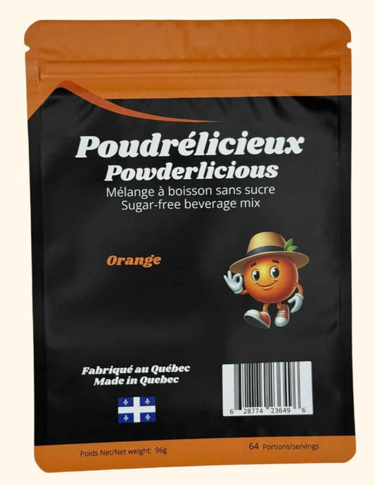 POUDRÉLICIEUX - Orange - Mélange à boisson sans sucre