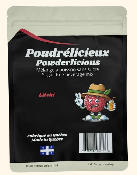 POUDRÉLICIEUX - Litchi - Mélange à boisson sans sucre