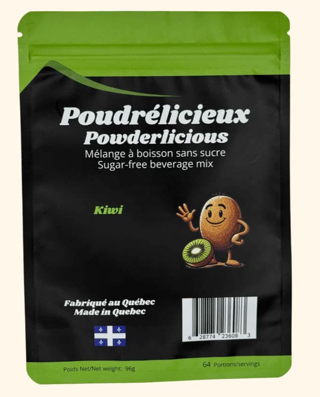POUDRÉLICIEUX - Kiwi - Mélange à boisson sans sucre