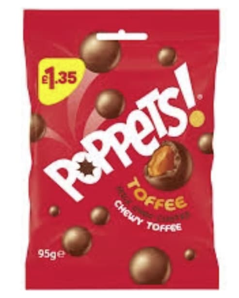 Poppets Milk Chocolate Toffee 95g