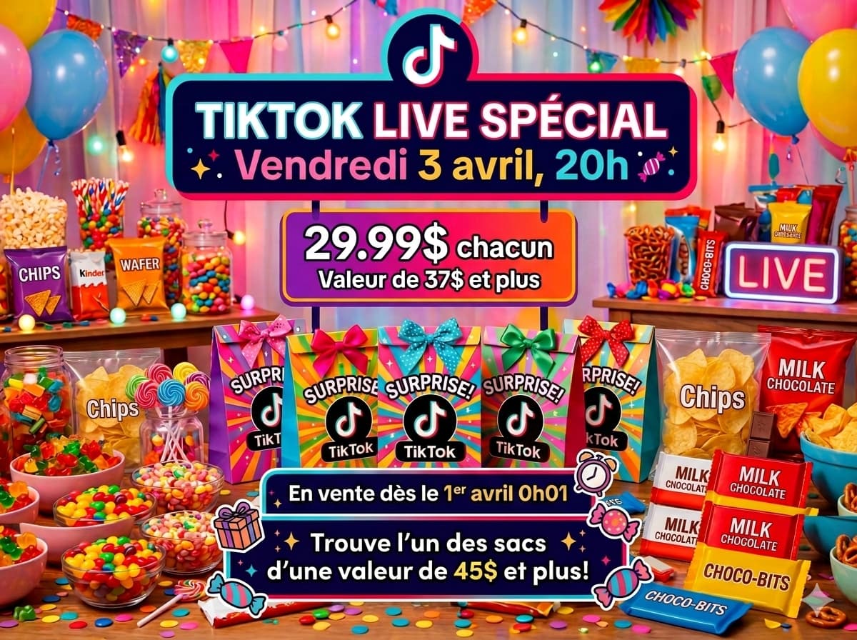 En vente dès le 1er avril 0h01 * LIVE Tiktok 3 avril 20h