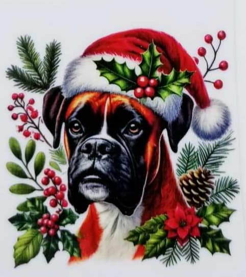 Verre à vin Chien et Feuillage 8 Noël