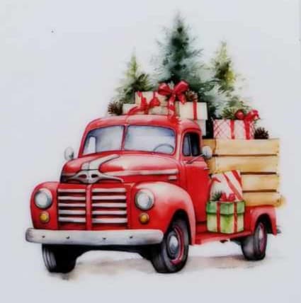 Verre à vin Camion Noël 6