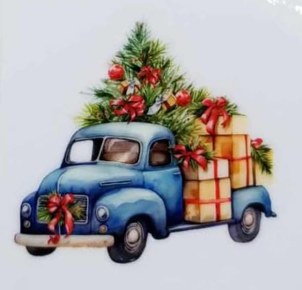 Verre à vin Camion Noël 5
