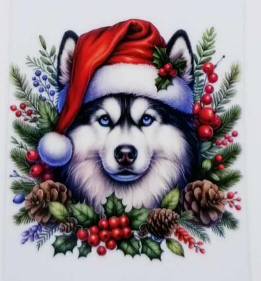 Verre à vin Chien et Feuillage 3 Noël
