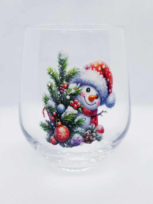 Verre à vin Bonhomme de neige 1 Noël