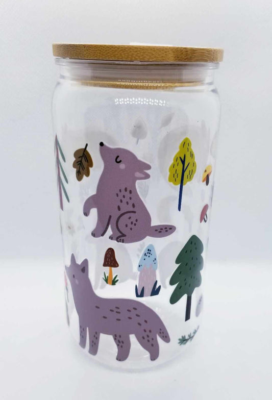 Verre 16 oz Loups en forêt PLASTIQUE