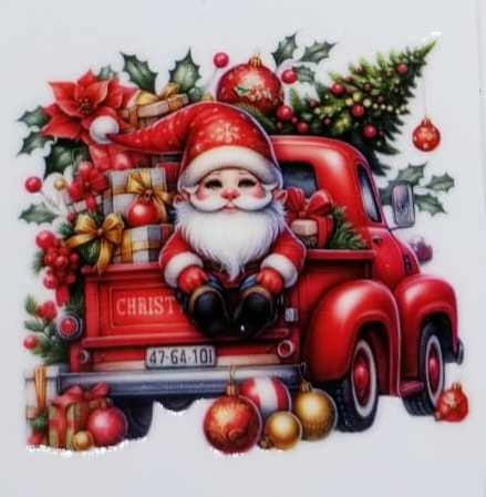 Verre à vin Père Noël et camion 5