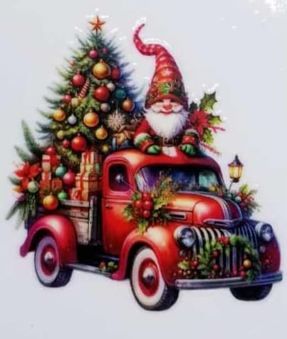 Verre à vin Père Noël et camion 6