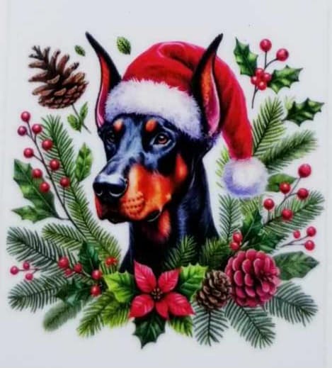 Verre à vin Chien et Feuillage 7 Noël