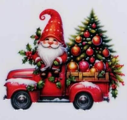 Verre à vin Père Noël et camion 4