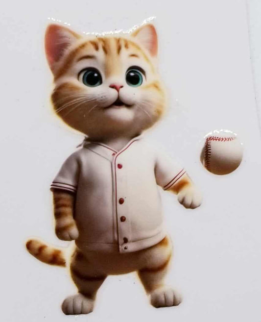 Verre à vin Chat au baseball 3