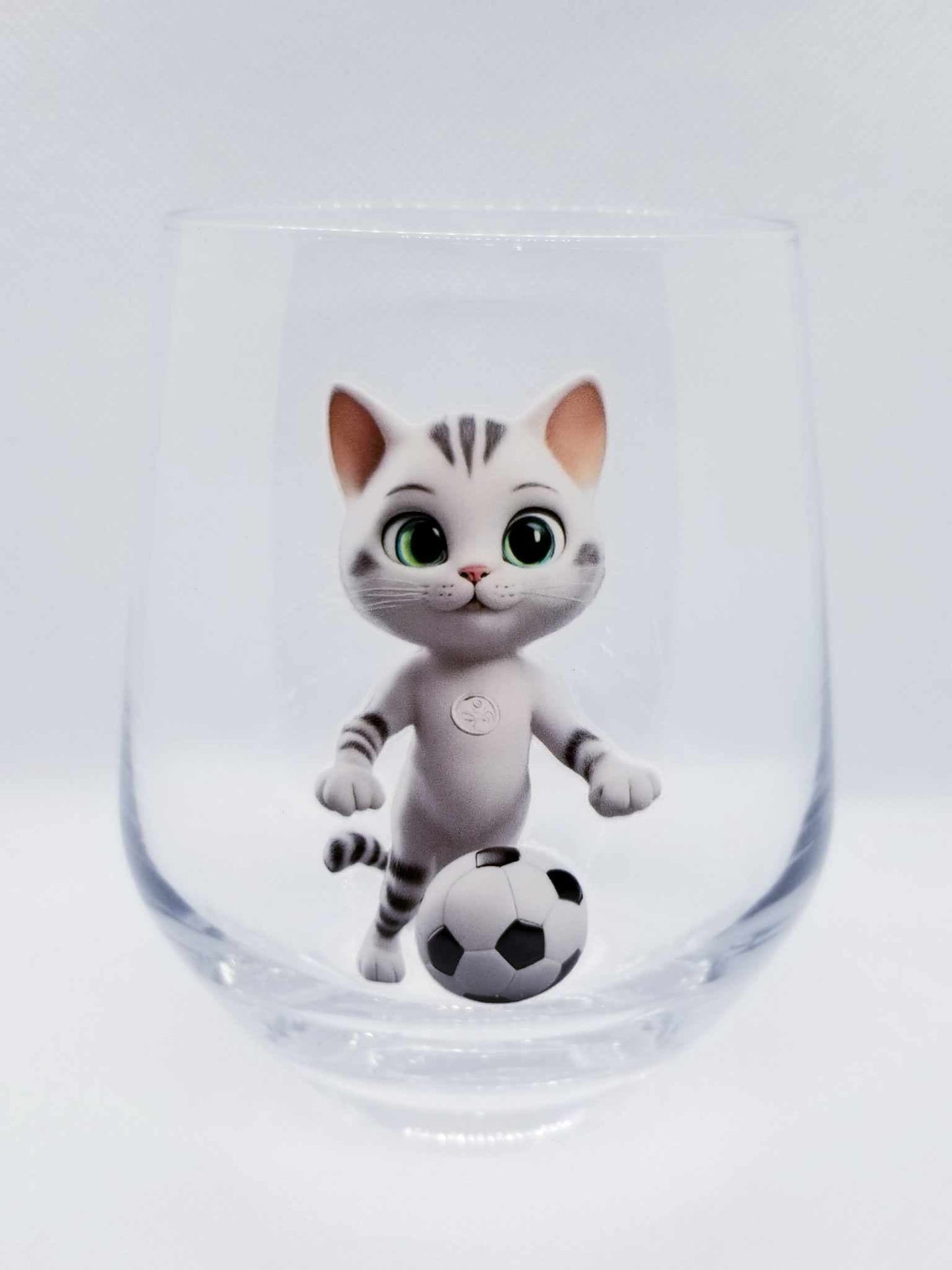 Verre à vin Chat au soccer