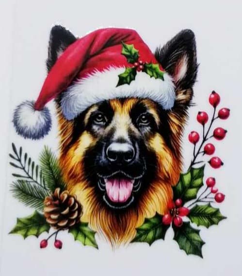 Verre à vin Chien et Feuillage 6 Noël