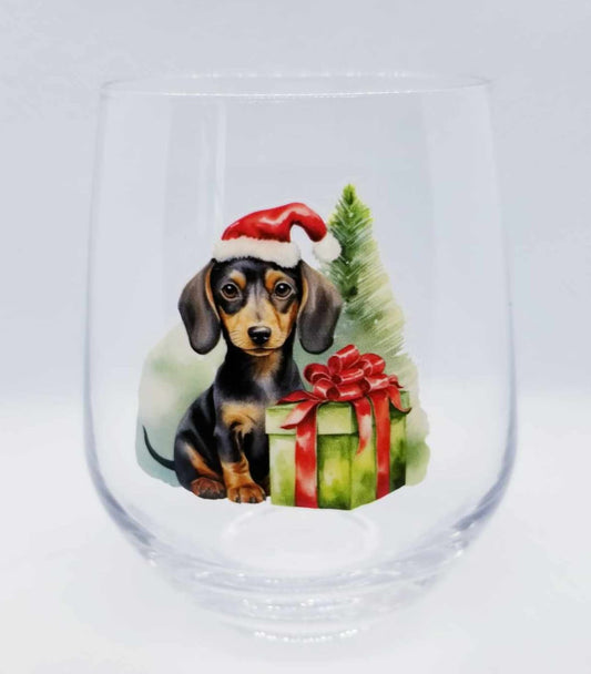 Verre à vin Chien de Noël 2