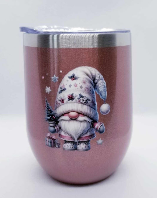 Verre à vin Gnome blanc Noël 10 Rose Gold